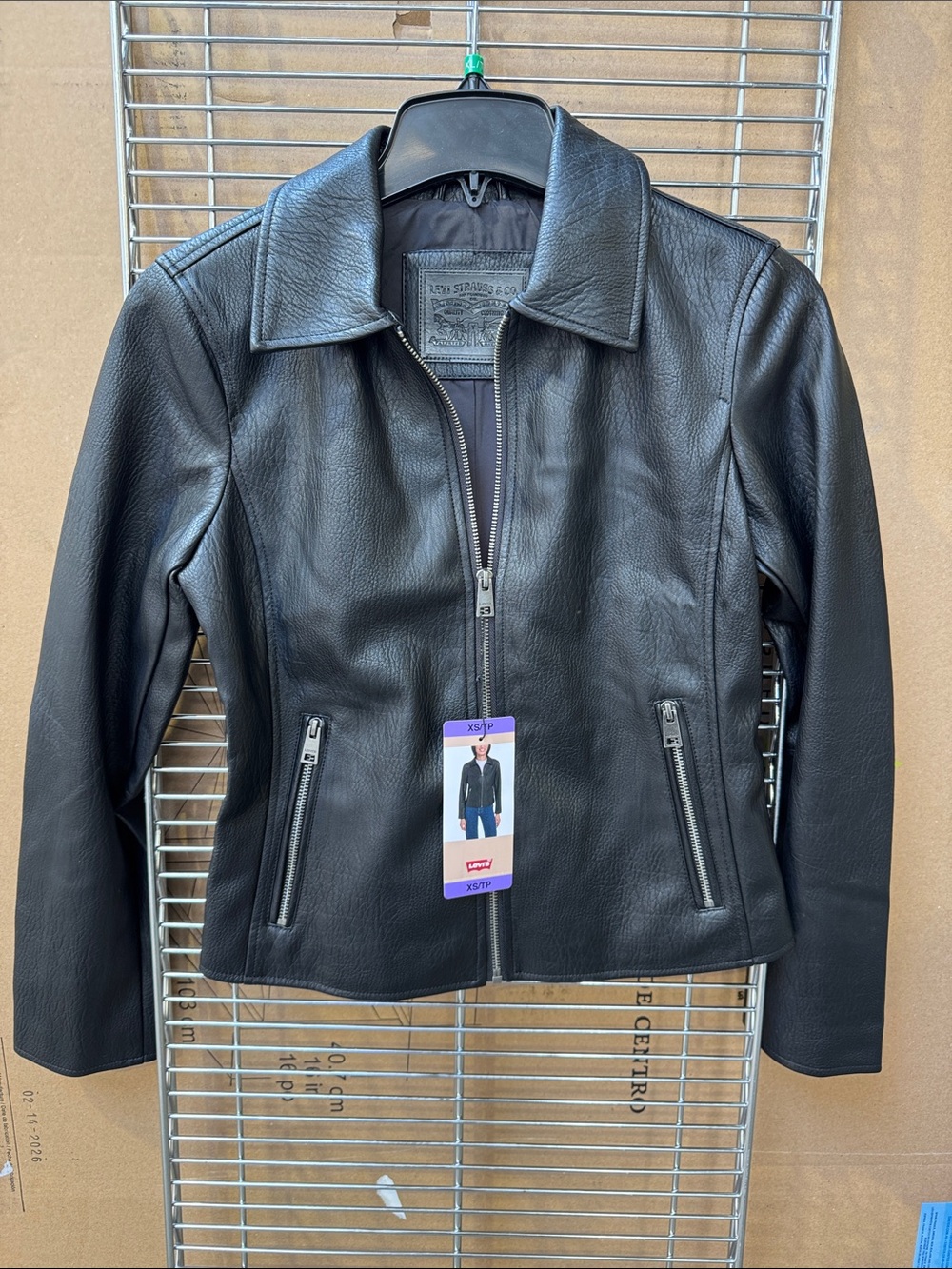 Levi's Black Women's Leather Zip-Front Jacket